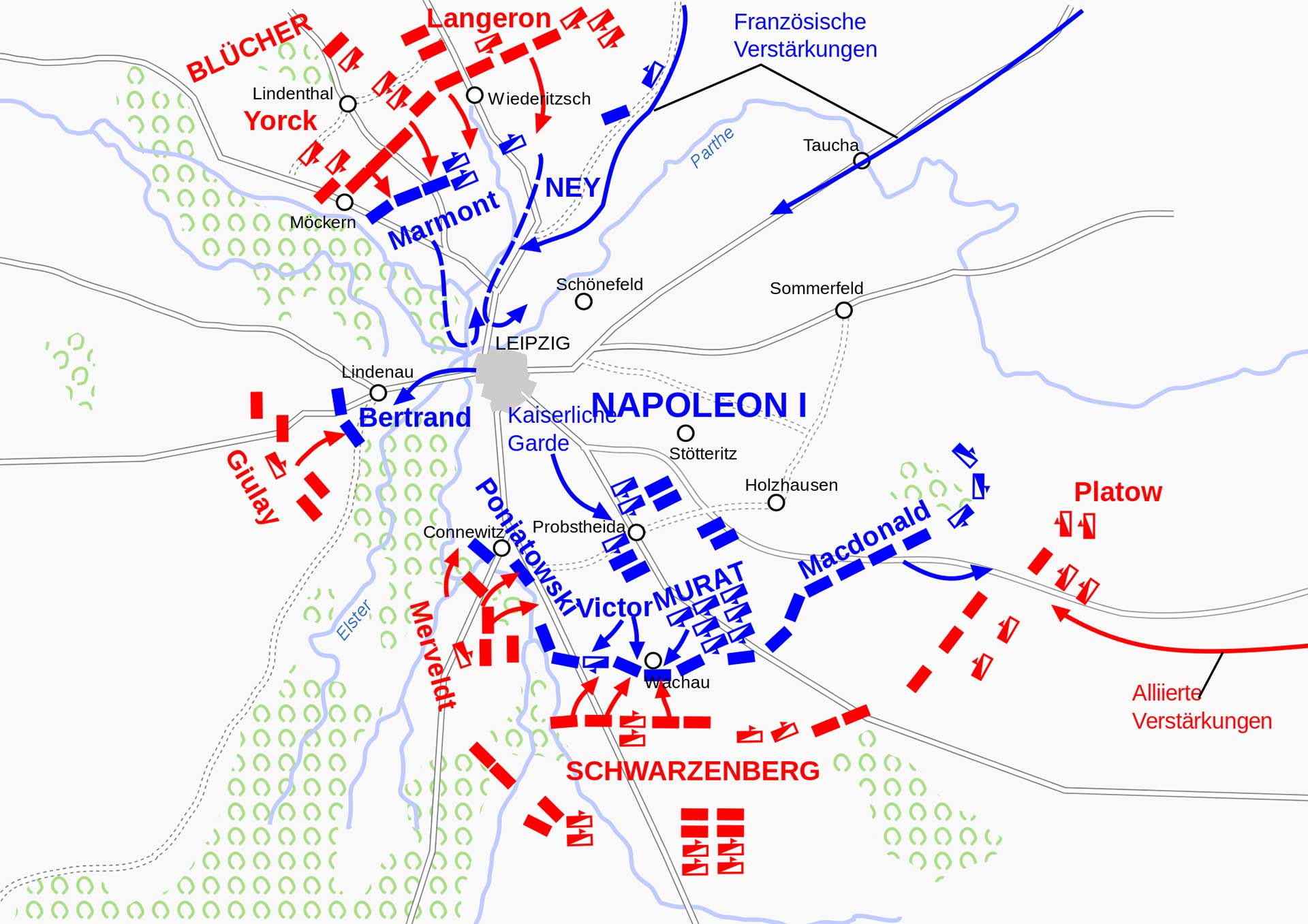 Schlachtplan Völkerschlacht bei Leipzig